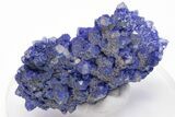 Vivid-Blue Azurite Encrusted Quartz Crystals - China #197100-1